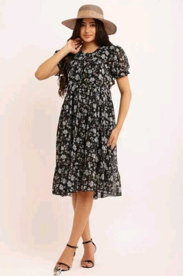 AMORE CREATION Women A-line Multicolor Knee Length Dress