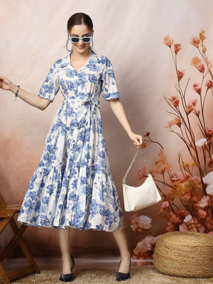Lakira Women Maxi Blue Midi/Calf Length Dress