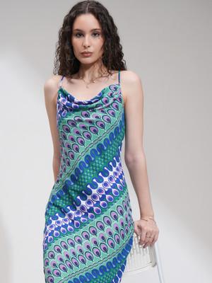 Tokyo Talkies Women A-line Multicolor Midi/Calf Length Dress