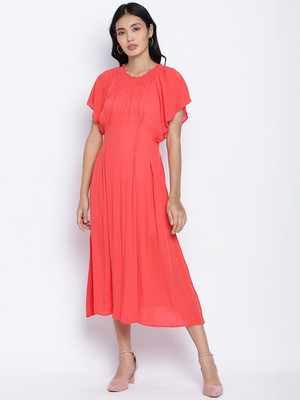 OXOLLOXO Women A-line Red Maxi/Full Length Dress
