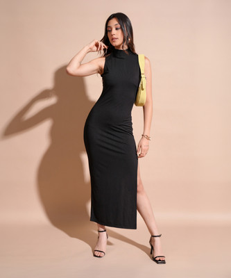 Tokyo Talkies Women Maxi Black Full Length Dress