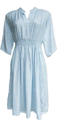 Stylista Fashion Boutique Women Fit and Flare Light Blue Knee Length Dress