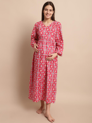 Secret Wish Women A-line Pink Below Knee Dress