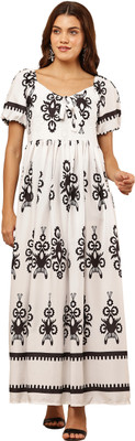 JuglyGirls Women A-line Black Maxi/Full Length Dress