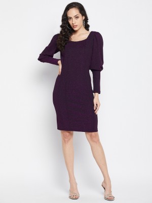 MADAME Women Bodycon Purple Dress