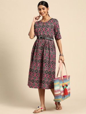 Sangria Women A-line Pink Dress