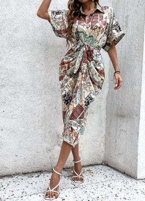 KOTTY Women A-line Multicolor Above Knee/Mid Thigh Length Dress