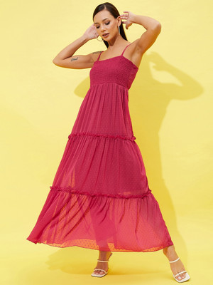 ATHENA Women Maxi Pink Full Length Dress