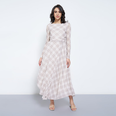 Honey By Pantaloons Women A-line Beige Knee Length Dress