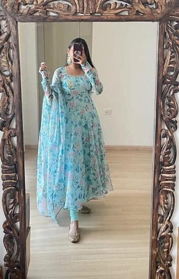 TheShivCreation Flared/A-line Gown(Blue)