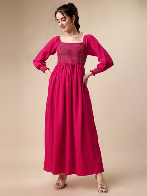 Honky Tonky Women Maxi Pink Midi/Calf Length Dress
