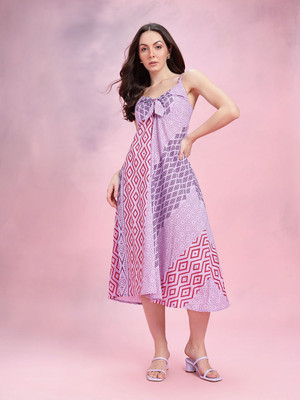 Dressberry Women A-line Purple Midi/Calf Length Dress