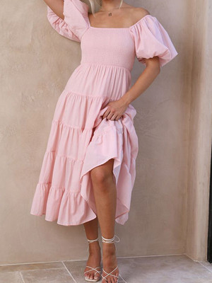 all about you Women A-line Pink Knee Length Dress