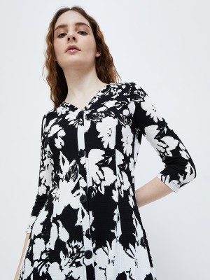 Ginger by Lifestyle Women A-line Black, White Dress