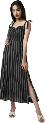 YU by Pantaloons Women A-line Black Maxi/Full Length Dress