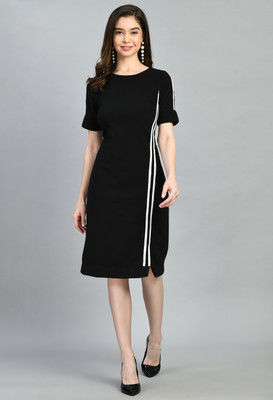 PATER Women Bodycon Black Knee Length Dress