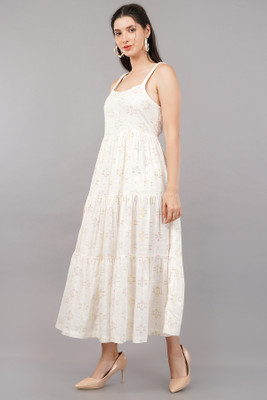 shruthi Women A-line Multicolor Midi/Calf Length Dress