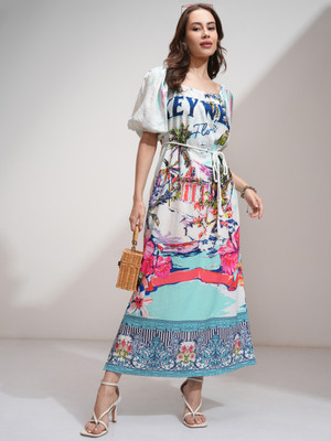 Tokyo Talkies Women Maxi Multicolor Midi/Calf Length Dress