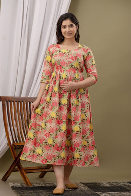 HouseOfCommon Women Maxi Multicolor Midi/Calf Length Dress