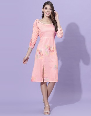 Selvia Women A-line Pink Dress