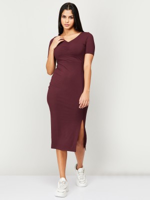 Ginger by Lifestyle Women A-line Brown Dress