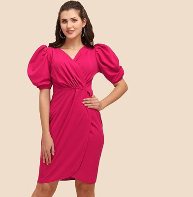 SAKSHI TRADER Women Bodycon Pink Mini/Short Dress