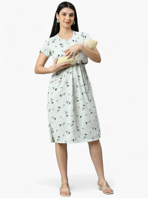 True Shape Women Fit and Flare White, Black Knee Length Dress