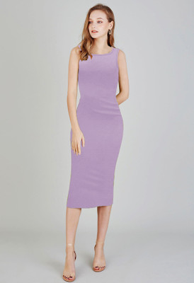 METRONAUT Women Bodycon Purple Midi/Calf Length Dress
