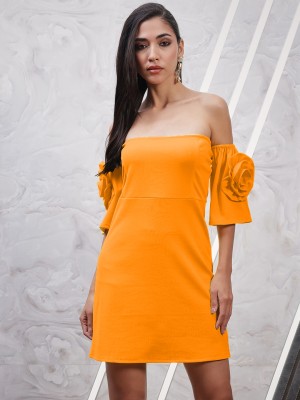 ATHENA Women Bodycon Orange Dress