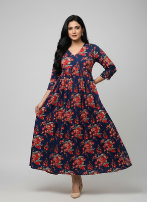 irtiqa Women Gown Black Midi/Calf Length Dress