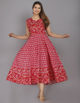 Bharti Empire Women Maxi Multicolor Midi/Calf Length Dress