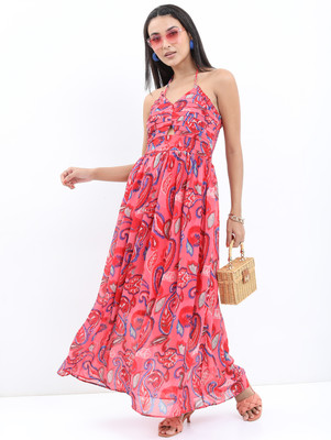 Tokyo Talkies Women Maxi Multicolor Ankle Length Dress