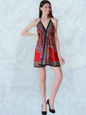 K K CREATION Women A-line Multicolor Mini/Short Dress