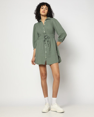 GAP Women Shirt Green Mini/Short Dress