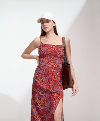 Tokyo Talkies Women Maxi Multicolor Below Knee Dress