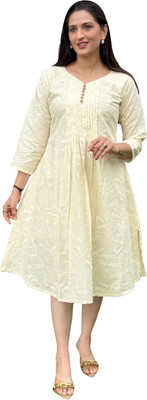 Dharmaj Creation Women A-line Multicolor Midi/Calf Length Dress