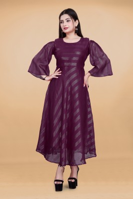 navya fashion era Women A-line Purple Dress