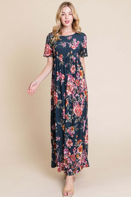 XOINXO Women Maxi Blue Ankle Length Dress