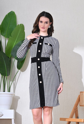 IUGA Women A-line Multicolor Knee Length Dress