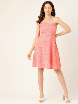 Moda Rapido Women A-line Pink Knee Length Dress