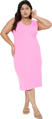 BRINNS Women Sheath Pink Midi/Calf Length Dress