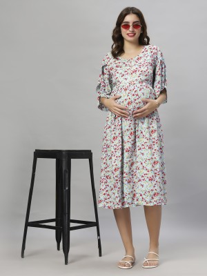 mamma's maternity Women Fit and Flare Multicolor Dress