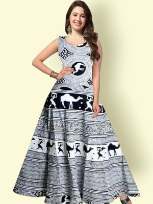 Tankavis Women Gown Black Knee Length Dress