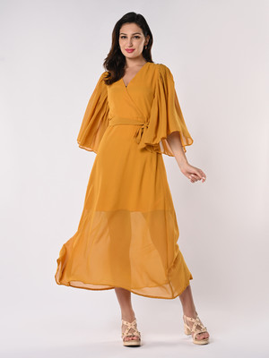 ITI Women Maxi Yellow Full Length Dress