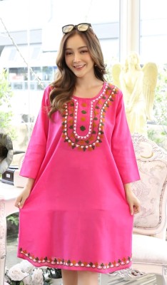 SHRI NS EXPORT Women A-line Pink Dress