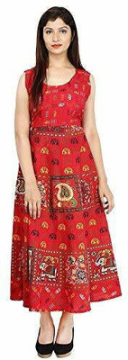 DORAYA Women Maxi Red Full Length Dress