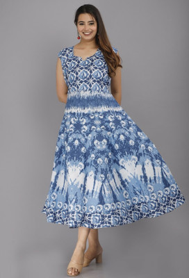 Bharti Empire Women A-line Multicolor Midi/Calf Length Dress