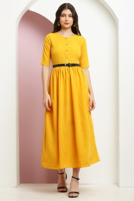 Asad Fashion Flared/A-line Gown(Yellow)
