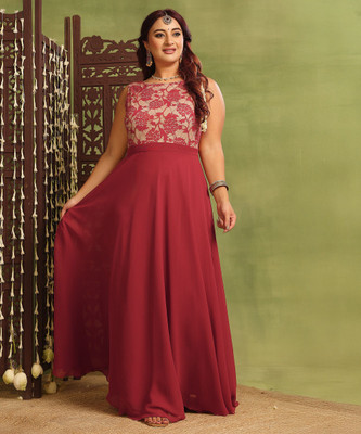 Miss Chase Women Maxi Red Full Length Dress