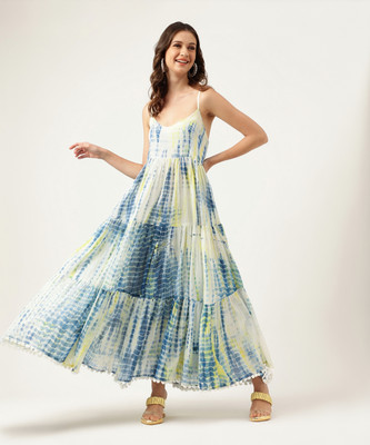 DIVENA Women A-line Multicolor Ankle Length Dress